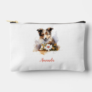 Shetland Sheepdog Puppy Pet Blume Zubehörtasche