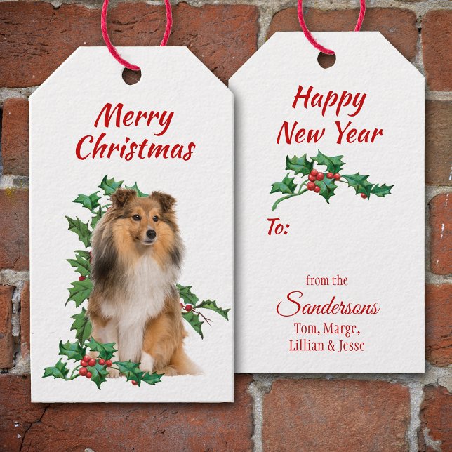 Shetland Sheepdog Red Berry Holly Christmas Geschenkanhänger (Von Creator hochgeladen)