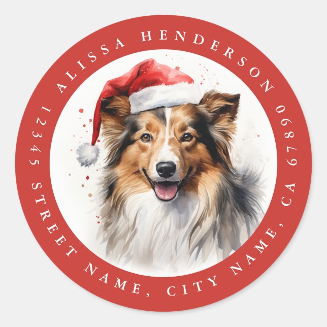 Shetland Sheepdog Round Stickers (Vorderseite)
