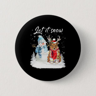 Shetland Sheepdog Santa Dog Weihnachtsschneemann X Button