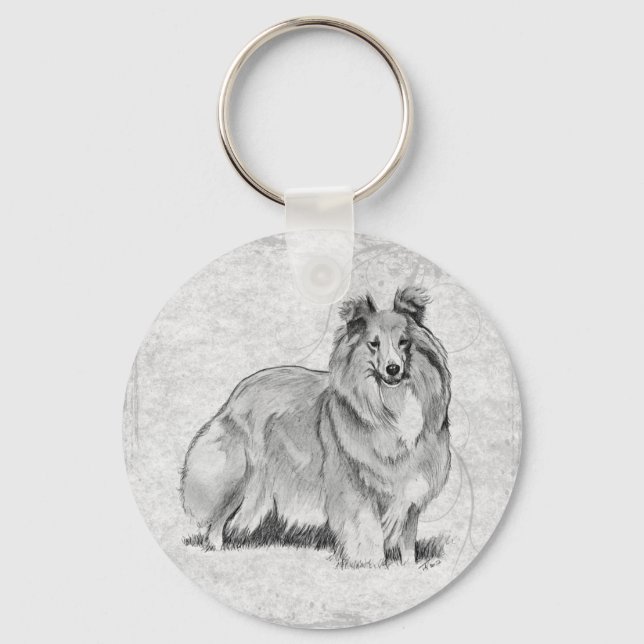Shetland Sheepdog Schlüsselanhänger (Vorderseite)