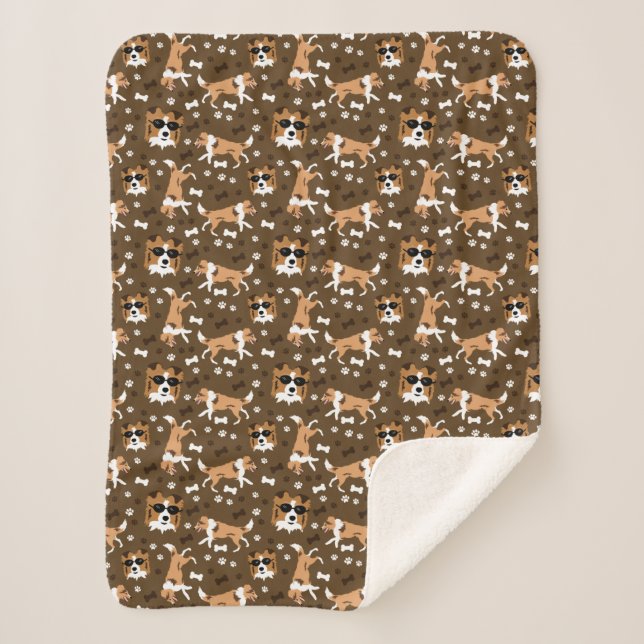 Shetland Sheepdog Sheltie Dog Pattern Sherpa Blank Sherpadecke (Vorderseite)