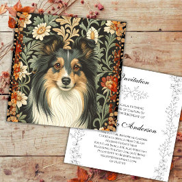 Shetland Sheepdog Sheltie Garden Tapestry Invites Dankeskarte