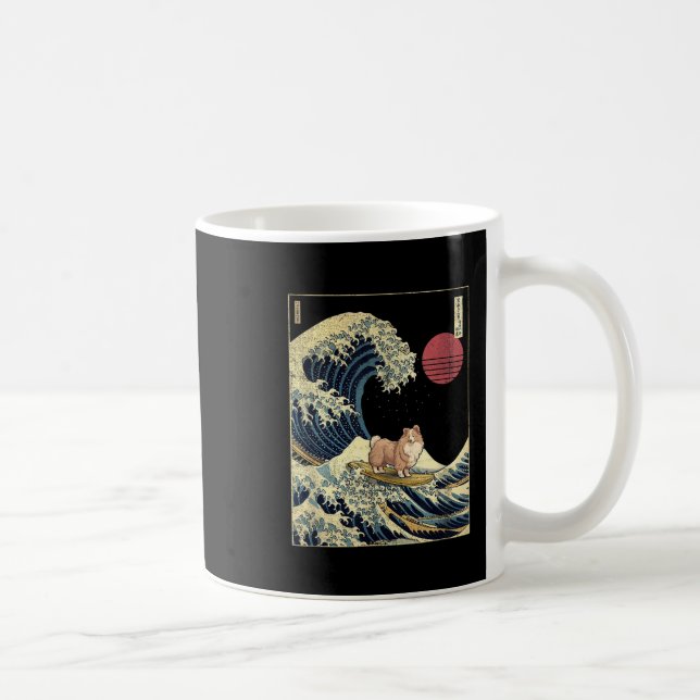 Shetland Sheepdog Sheltie Japanese Kanagawa Wave F Kaffeetasse (Rechts)