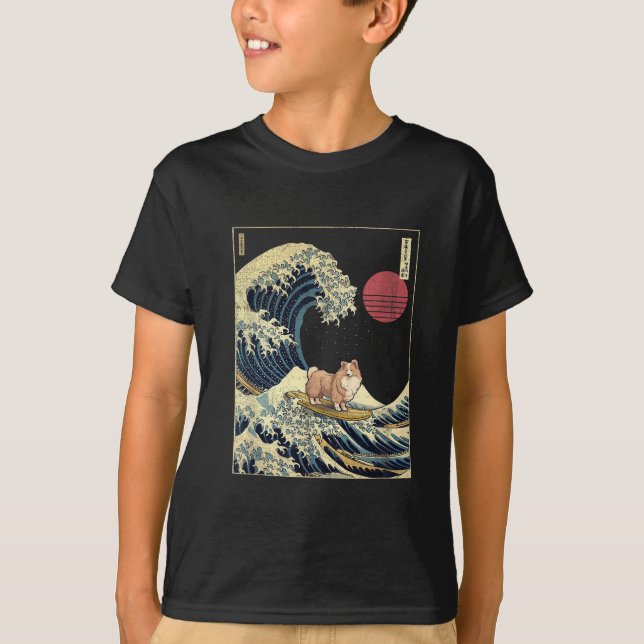 Shetland Sheepdog Sheltie Japanese Kanagawa Wave F T-Shirt (Vorderseite)