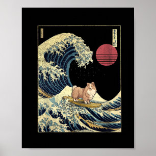 Shetland Sheepdog Sheltie Japanische Kanagawa Well Poster