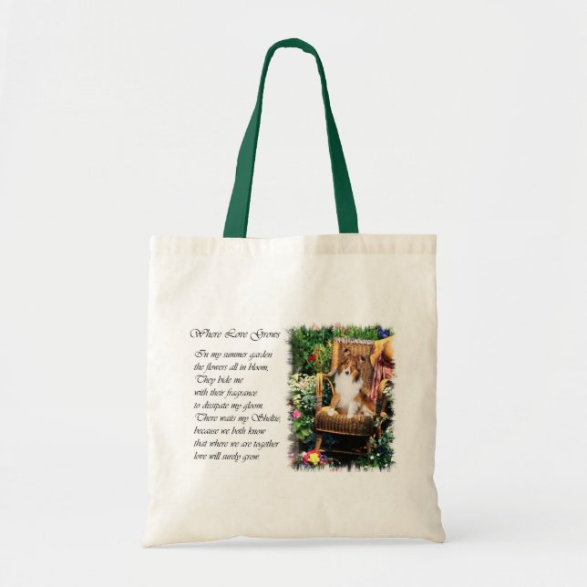 Shetland Sheepdog Sheltie Kunst Geschenke Tragetasche (Vorne)