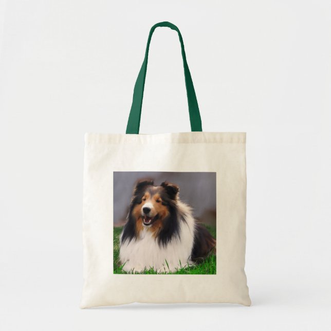 Shetland Sheepdog Sheltie Kunst Geschenke Tragetasche (Vorne)