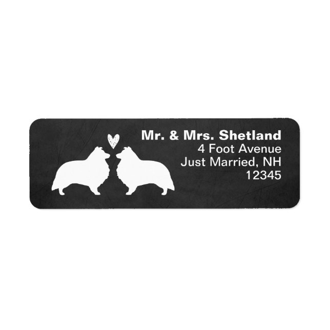 Shetland Sheepdog Sheltie Silhouetten mit dem Herz (Vorne)