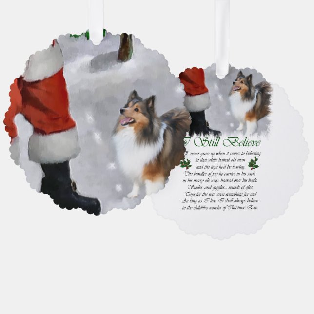 Shetland Sheepdog Sheltie Weihnachtsgeschenk Ornament Karte (Vorderseite/Rückseite)
