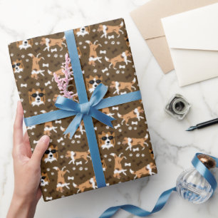 Shetland Sheepdog Shelties Brown Wrapping Paper Geschenkpapier