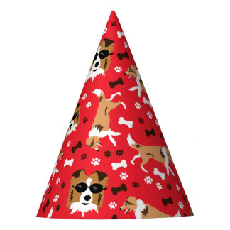 Shetland Sheepdog Shelties Pawprint Muster Partyhütchen