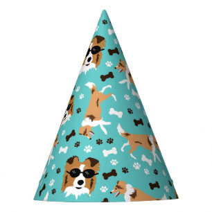 Shetland Sheepdog Shelties Pawprint Pattern Party Partyhütchen