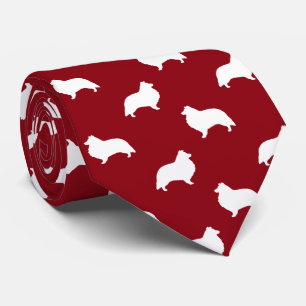 Shetland Sheepdog Silhouetten Pattern Sheltie Hund Krawatte