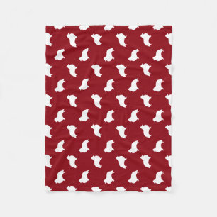 Shetland Sheepdog Silhouetten Sheltie Hunde Muster Fleecedecke