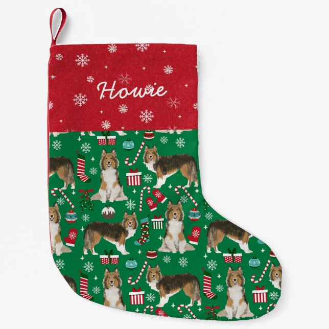 Shetland Sheepdog Strumpf Kleiner Weihnachtsstrumpf (Vorderseite)