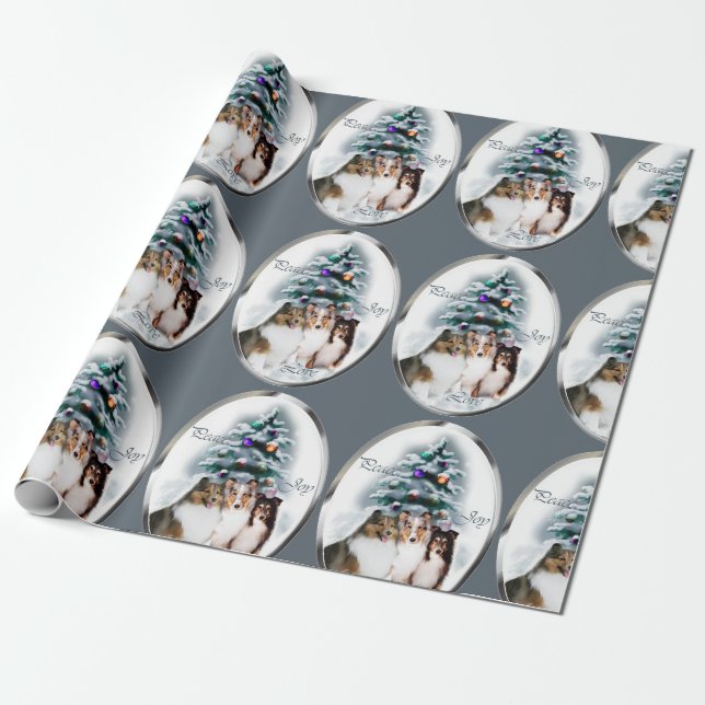 Shetland Sheepdog Trio Geschenkpapier (Ungerollt)