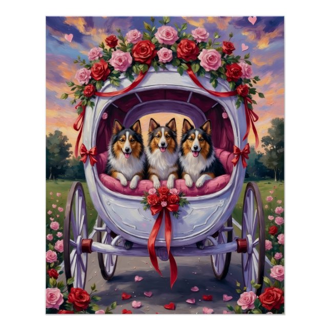 Shetland Sheepdog Valentinstag  Poster (Vorderseite)