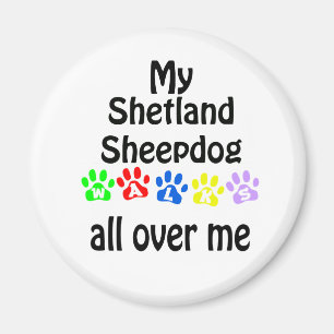 Shetland Sheepdog Walking Design Magnet