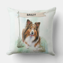 Shetland Sheepdog Watercolor Personalized Dog