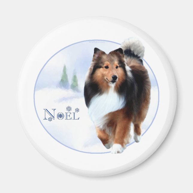 Shetland Sheepdog Weihnachten - Magnet (Vorne)
