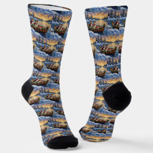 Shetland Sheepdog Weihnachtsboot Urlaub Socken