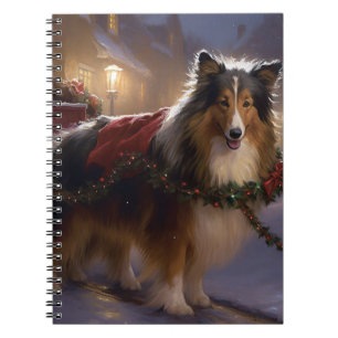 Shetland Sheepdog Weihnachtsfeiertage Notizblock
