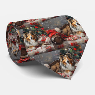 Shetland Sheepdog Weihnachtsfest Krawatte