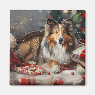Shetland Sheepdog Weihnachtsfest Magnet