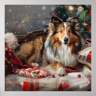 Shetland Sheepdog Weihnachtsfest Poster