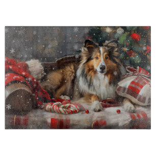 Shetland Sheepdog Weihnachtsfest Schneidebrett