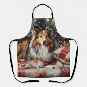 Shetland Sheepdog Weihnachtsfest Schürze