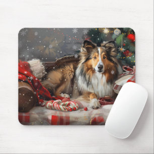 Shetland Sheepdog Weihnachtsfestlich Mousepad