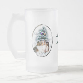 Shetland Sheepdog Weihnachtsgeschenke Mattglas Bierglas