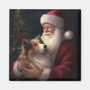 Shetland Sheepdog Weihnachtsmann Festive Weihnacht Magnet