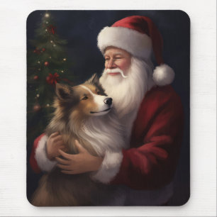 Shetland Sheepdog Weihnachtsmann Weihnachten Mousepad