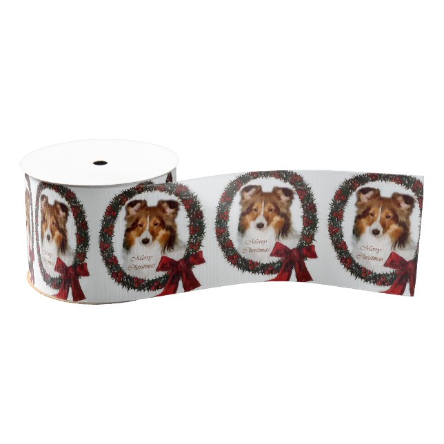 Shetland Sheepdog Weihnachtsschaden Ripsband (Spule)