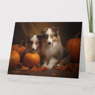 Shetland Sheepdog Welpe Autumn Delight Pumpen Karte