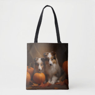 Shetland Sheepdog Welpe Herbstfreude Kürbis Tasche