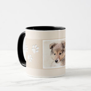 Shetland Sheepdog Welpenmalerei Originale Hundekun Tasse
