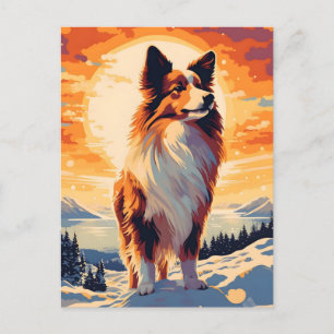 Shetland Sheepdog Winterbergwald während unserer Z Postkarte