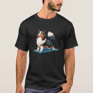 Shetland Sheepdog Yoga Hund Lustige Meditation T-Shirt
