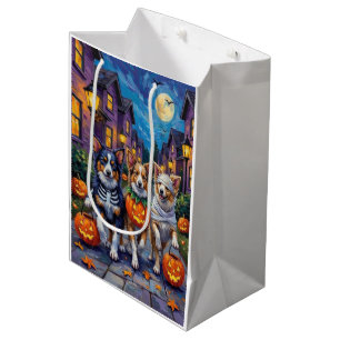 Shetland Sheepdogs in Halloween-Kostümen Mittlere Geschenktüte