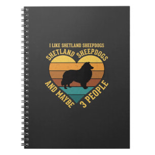 Shetland Sheepdogs Retro Herz Hundeliebhaber Notizblock