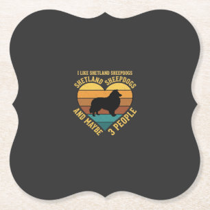 Shetland Sheepdogs Retro Herz Hundeliebhaber Untersetzer