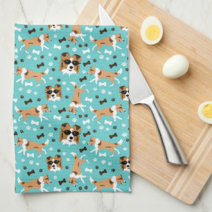Shetland Sheepdogs Sheltie Aqua Serviette de cuisi