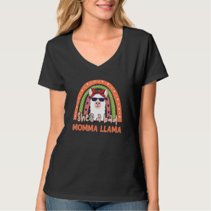 Sheu2019s A Bad Momma Llama Niedlich Rainbow Heart T-Shirt