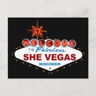 SheVegas Wisconsin Postkarte