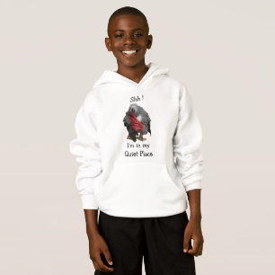 "Shh!" Afrikanischer Gray-Papagei-Junge "Study" Hoodie
