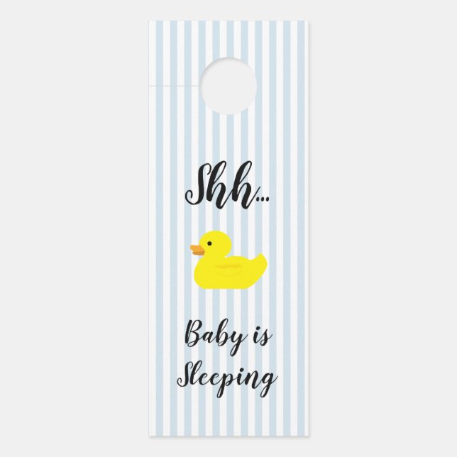 Shh baby schläft Blue Stripe Türhänger Türanhänger (Vorderseite)